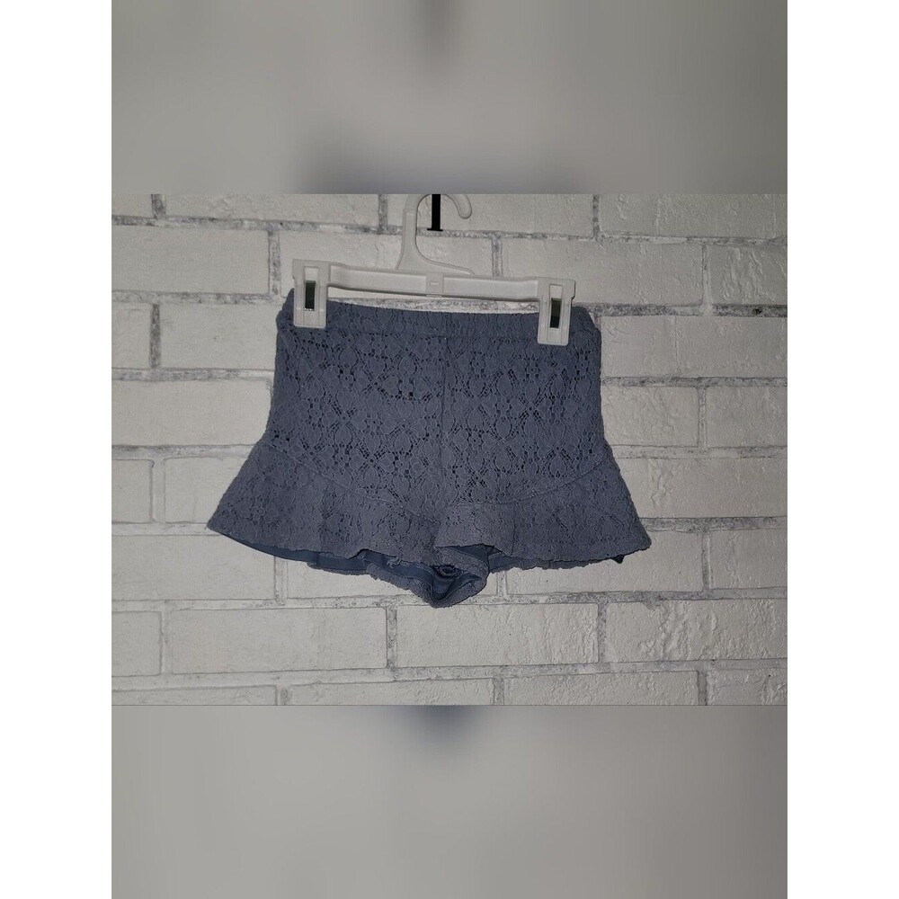 Art Class Girls Dusty Blue Floral Lace Ruffle Shorts - Size S (6/6X)